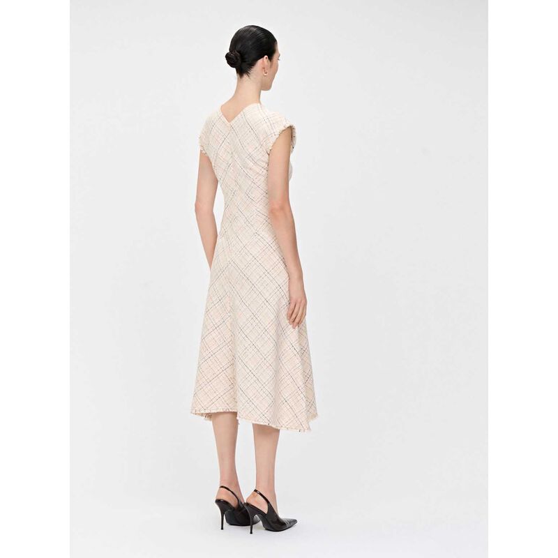 Veronika Maine European Check Tweed Midi Dress image number 1
